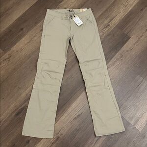 New NWT Womens 12 Tall Prana Pants Halle Dark Khaki UPF 50 Convert